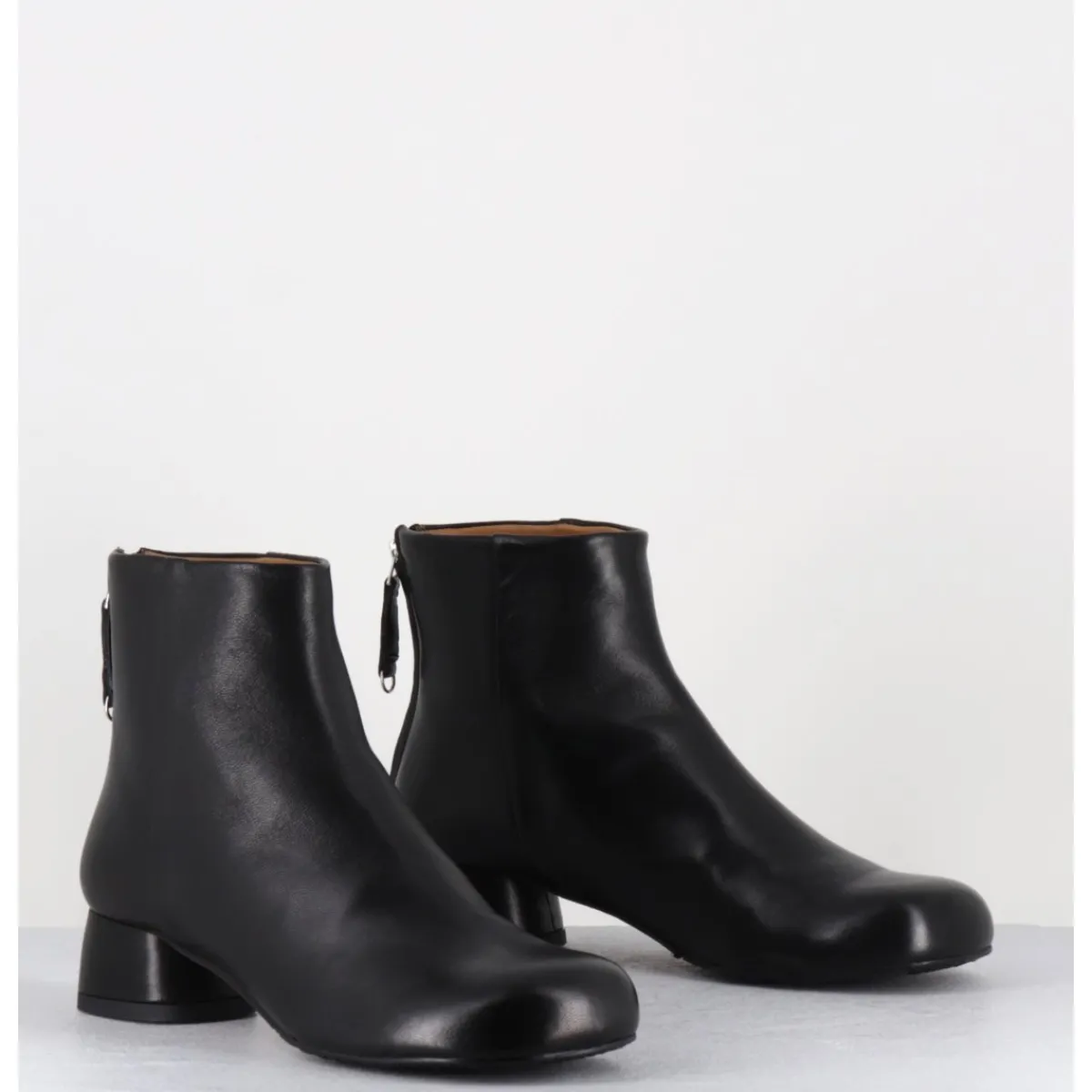 AUDLEY Boots en cuir souple petit talon - NORA NAPPA BLACK NOIR