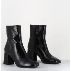 Discount GARRICE LAB Boots en cuir souple bout carré à talon - SELIA VERLUX NERO NOIR