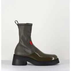 Best E8 BY MIISTA Boots en cuir stretch khaki - OLIANA KHAKI BOOTS