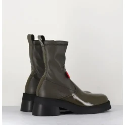 Best E8 BY MIISTA Boots en cuir stretch khaki - OLIANA KHAKI BOOTS