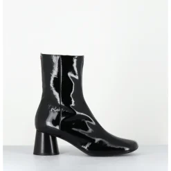 Online HALMANERA Boots en cuir vernis souple talon cylindrique - DANI04 MUNA NERO NOIR