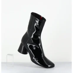 Online HALMANERA Boots en cuir vernis souple talon cylindrique - DANI04 MUNA NERO NOIR