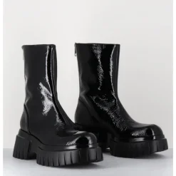 Clearance GARRICE LAB Boots en cuir vernis semelle épaisse - MELIA2 CINDY NERO NOIR