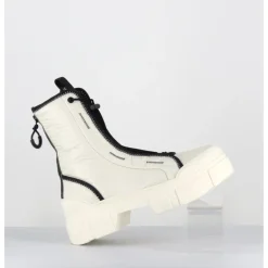 Discount VIC MATIE Boots en nylon cassé & élastique réglable - 1D7300D SILK WIRE BLANC