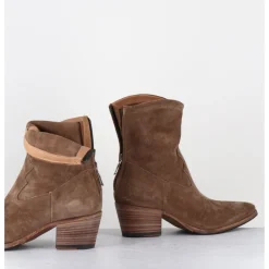 Outlet ALBERTO FASCIANI Boots esprit santiag en daim souple - VENERE 48035 FARRO CAMEL