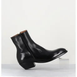 Best ALBERTO FASCIANI Boots esprit santiags en cuir - AMINA58027 BLACK NOIR