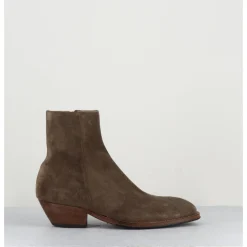 Discount ALBERTO FASCIANI Boots esprit santiags en daim taupe - AMINA58027 SAMBUCO CAMEL