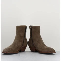 Discount ALBERTO FASCIANI Boots esprit santiags en daim taupe - AMINA58027 SAMBUCO CAMEL