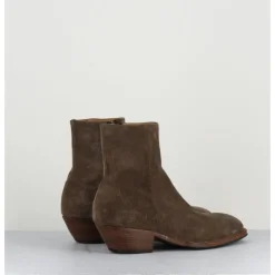 Discount ALBERTO FASCIANI Boots esprit santiags en daim taupe - AMINA58027 SAMBUCO CAMEL