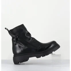 GARRICE LAB Boots légères en cuir à zip asymétrique - NACO07 CARLY NERO NOIR