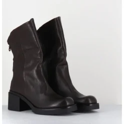 New GARRICE LAB Boots légères esprit biker en cuir - YAMA LAVATO MORO MARRON