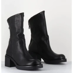 Online GARRICE LAB Boots légères esprit biker en cuir - YAMA LAVATO NERO NOIR