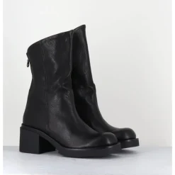 Online GARRICE LAB Boots légères esprit biker en cuir - YAMA LAVATO NERO NOIR