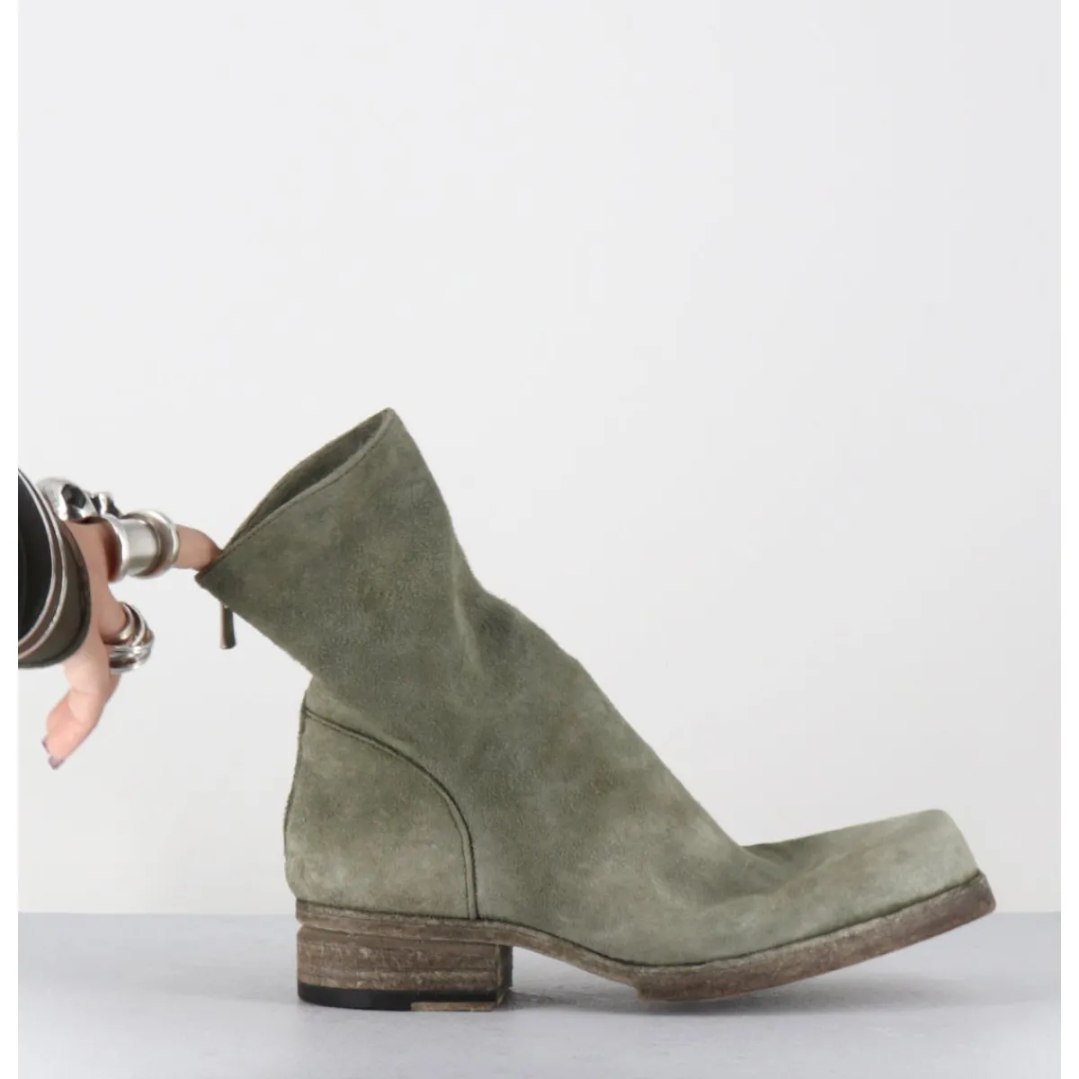 Best SHOTO Boots ligne avant-garde en daim lavé kaki - 51798 VERDE WASHED