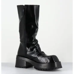 New SDM Boots ligne brutaliste en cuir glacé - DIMA SHINY NERO NOIR