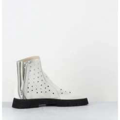 Discount ANTONIO BARBATO Boots minimalistes légères en daim blanc ajouré - 1104 NABUK AVORIO