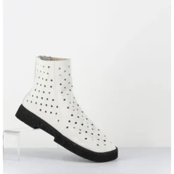 Discount ANTONIO BARBATO Boots minimalistes légères en daim blanc ajouré - 1104 NABUK AVORIO