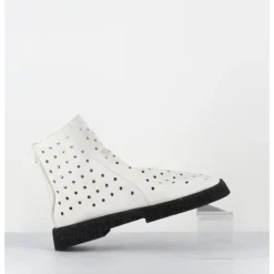 Discount ANTONIO BARBATO Boots minimalistes légères en daim blanc ajouré - 1104 NABUK AVORIO