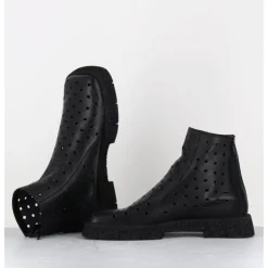 Best ANTONIO BARBATO Boots minimalistes légères en cuir ajouré - 1104 NAPPA NERO NOIR