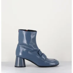 New HALMANERA Boots mocassins en cuir gris - DANI05 GRISAGLIA BLEU