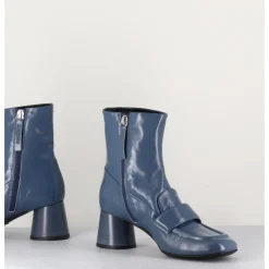 New HALMANERA Boots mocassins en cuir gris - DANI05 GRISAGLIA BLEU