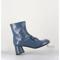 New HALMANERA Boots mocassins en cuir gris - DANI05 GRISAGLIA BLEU
