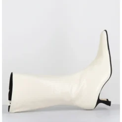 Online MIISTA Boots naplak petit talon noir - RILLA OFF WHITE BOOTS BLANC