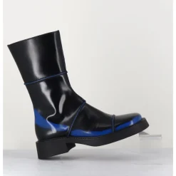 Online E8 BY MIISTA Boots noir & bleu bout carré 90s - eDAHLIA BLU BOOTS