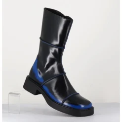 Online E8 BY MIISTA Boots noir & bleu bout carré 90s - eDAHLIA BLU BOOTS