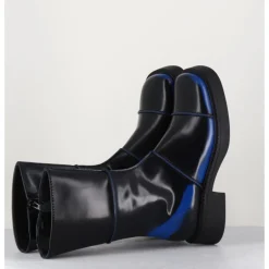Online E8 BY MIISTA Boots noir & bleu bout carré 90s - eDAHLIA BLU BOOTS