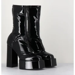 Clearance 3JUIN Boots es vernis stretch - VICTORIA MOK PATENT NOIR