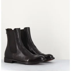 Outlet OFFICINE CREATIVE Boots plates en cuir & élastique - LEXIKON073 MORO MARRON