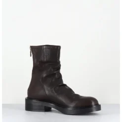 Best GARRICE LAB Boots plates en cuir - NATORI LAVATO T MORO MARRON