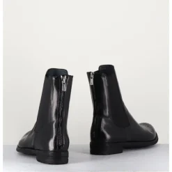 Hot OFFICINE CREATIVE Boots plates en cuir , élastique & bout fleuri - LEXIKON099 NERO NOIR