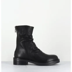 Clearance GARRICE LAB Boots plates en cuir - NATORI LAVATO NERO NOIR