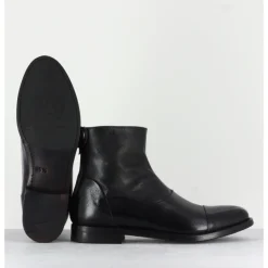 New ALBERTO FASCIANI Boots plates en cuir - ZOE 56067 BLACK NOIR