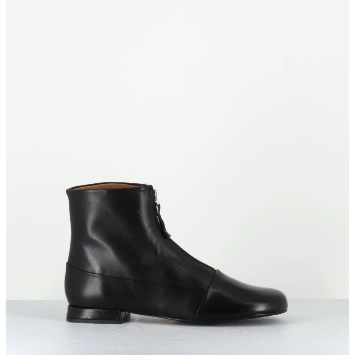 Online AUDLEY Boots plates en cuir souple à zip - MARIA BLACK NAPPA NOIR