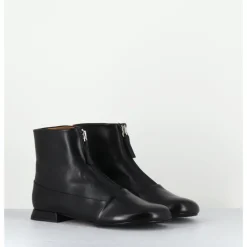 Online AUDLEY Boots plates en cuir souple à zip - MARIA BLACK NAPPA NOIR