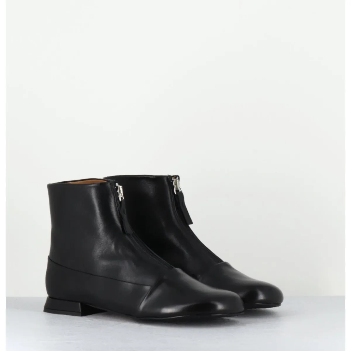 Online AUDLEY Boots plates en cuir souple à zip - MARIA BLACK NAPPA NOIR