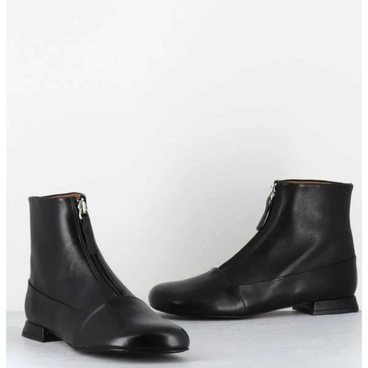 Online AUDLEY Boots plates en cuir souple à zip - MARIA BLACK NAPPA NOIR