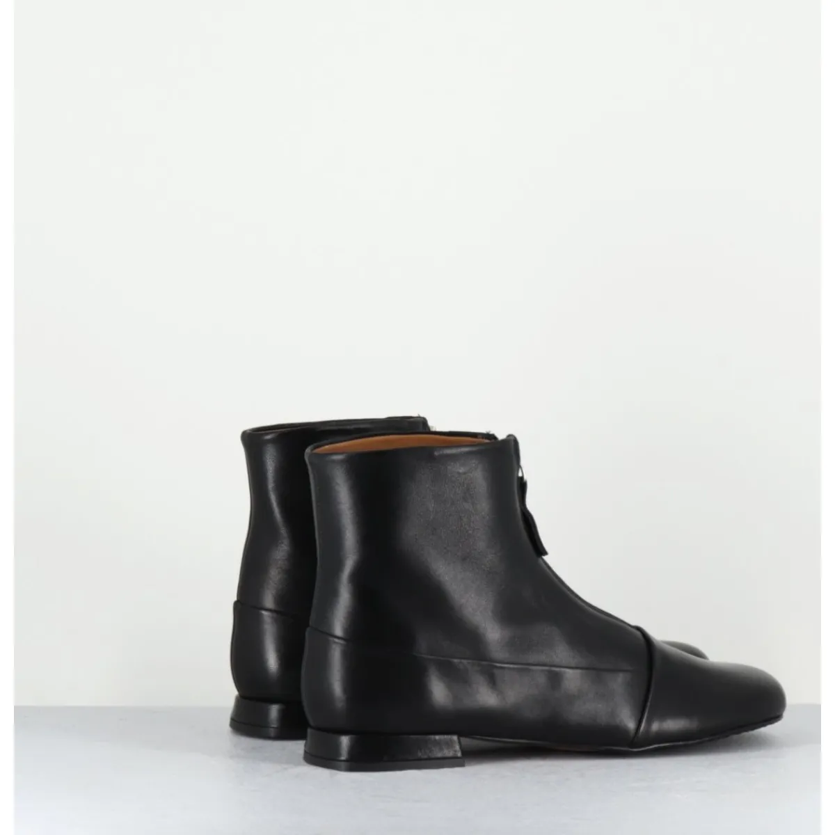 Online AUDLEY Boots plates en cuir souple à zip - MARIA BLACK NAPPA NOIR