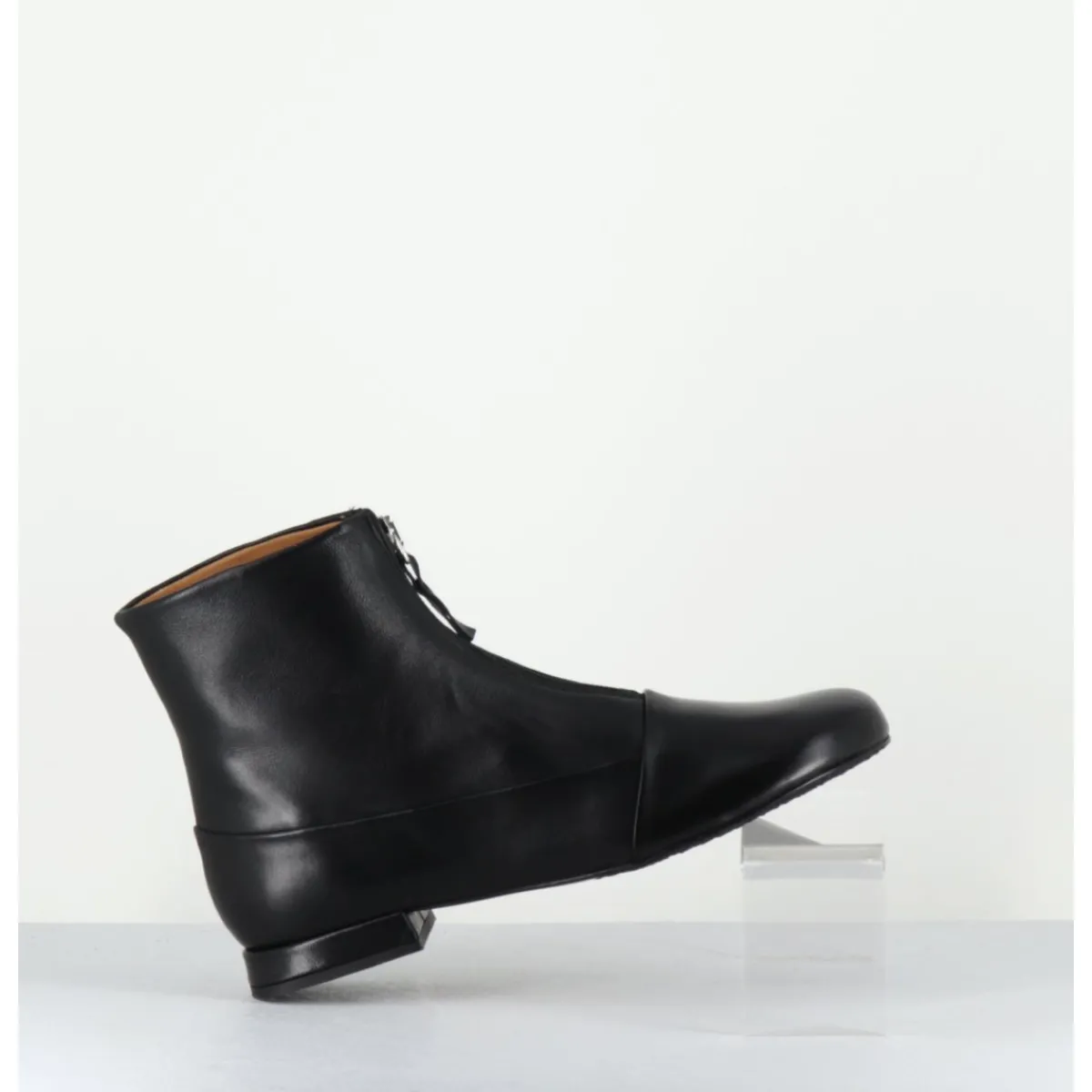 Online AUDLEY Boots plates en cuir souple à zip - MARIA BLACK NAPPA NOIR