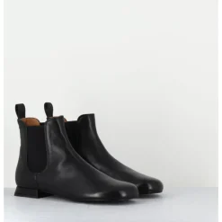 New AUDLEY Boots plates en cuir souple à élastiques - POURA BLACK NAPPA NOIR