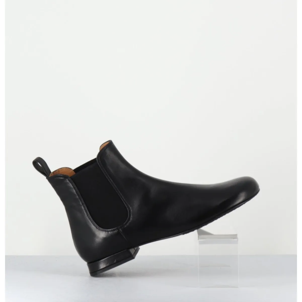 New AUDLEY Boots plates en cuir souple à élastiques - POURA BLACK NAPPA NOIR