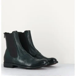 New OFFICINE CREATIVE Boots plates en cuir & élastique - LEXIKON073 FRENCH LOVER VERT