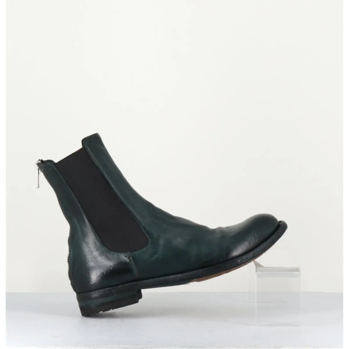 New OFFICINE CREATIVE Boots plates en cuir & élastique - LEXIKON073 FRENCH LOVER VERT
