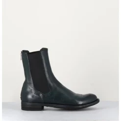 Discount OFFICINE CREATIVE Boots plates en cuir sombre, élastique & bout fleuri - LEXIKON099 FRENCHLOVER VERT