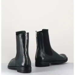Discount OFFICINE CREATIVE Boots plates en cuir sombre, élastique & bout fleuri - LEXIKON099 FRENCHLOVER VERT