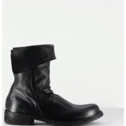 Best OFFICINE CREATIVE Boots plates mi-haute en cuir à zip arrière - LEGRAND125H24 NERO NOIR