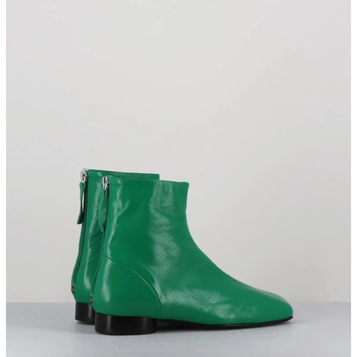 Best HALMANERA Boots plates 60s en cuir souple - PAM26 GLASE MELA VERT